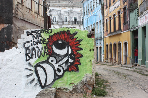 Grafite na área da Conceição da Praia, em Salvador